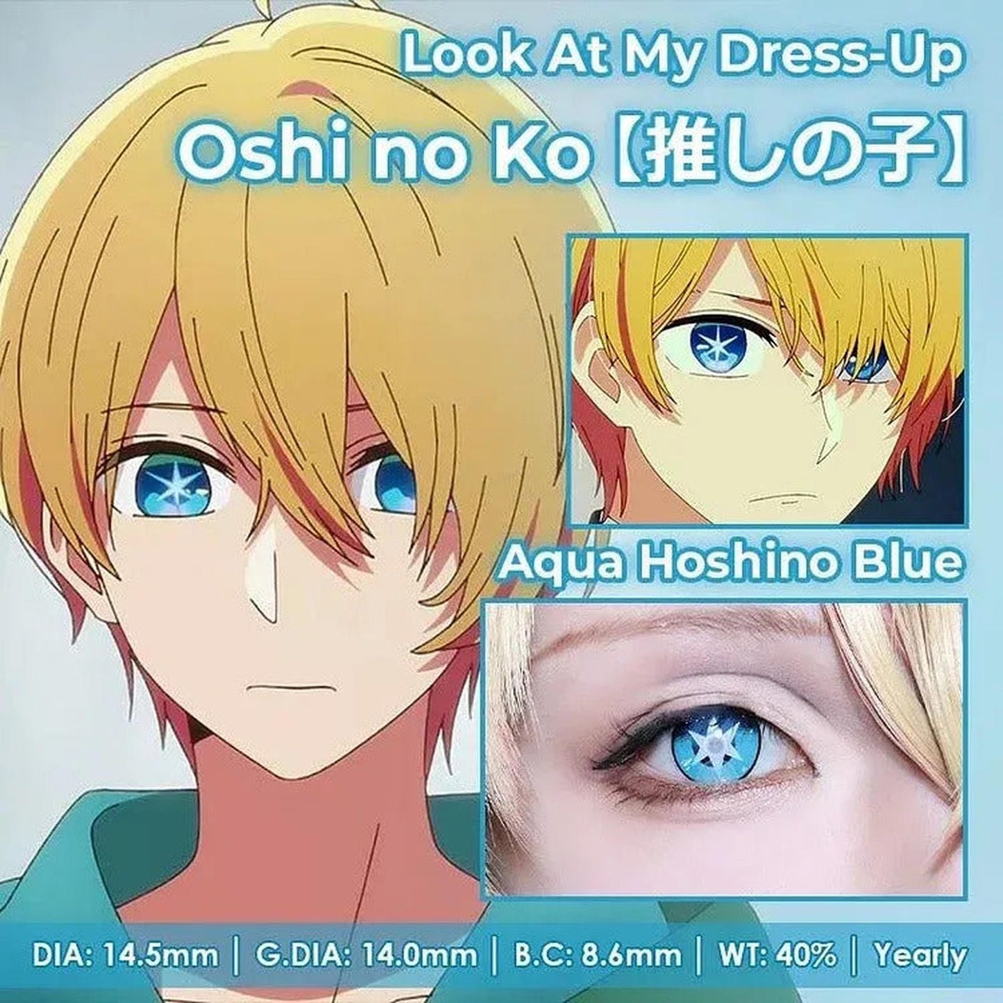 Lentes De Contacto Aqua Hoshino Oshi No Ko Blue Star Cosplay