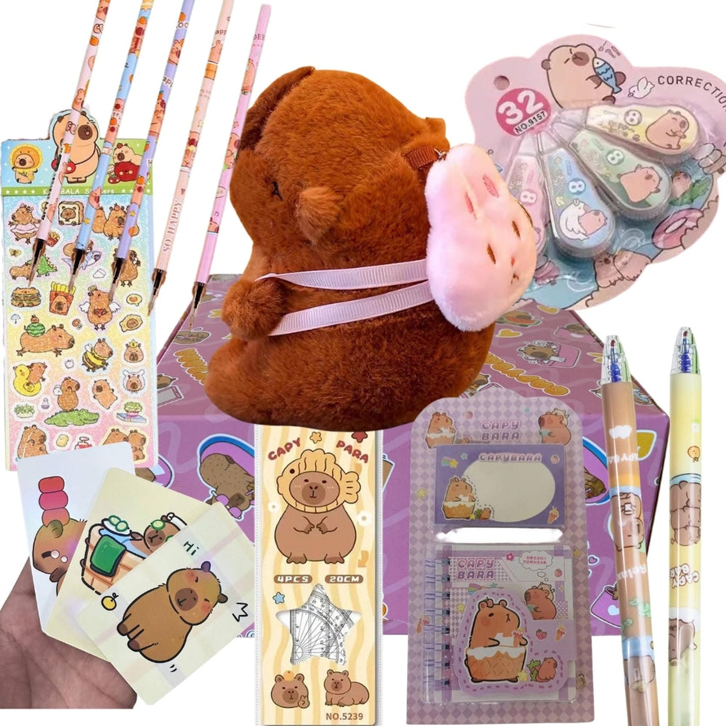 Caja Sorpresa Capybara Carpincho Kawaii Peluche Libreta Cute