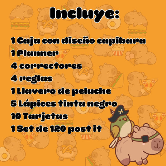 Caja Sorpresa Capybara Carpincho Kawaii Peluche Libreta Cute