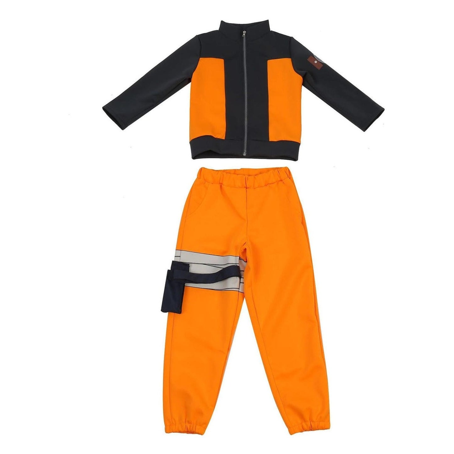 Disfraz Naruto Shippuden niño plano chaqueta cremallera pantalón naranja