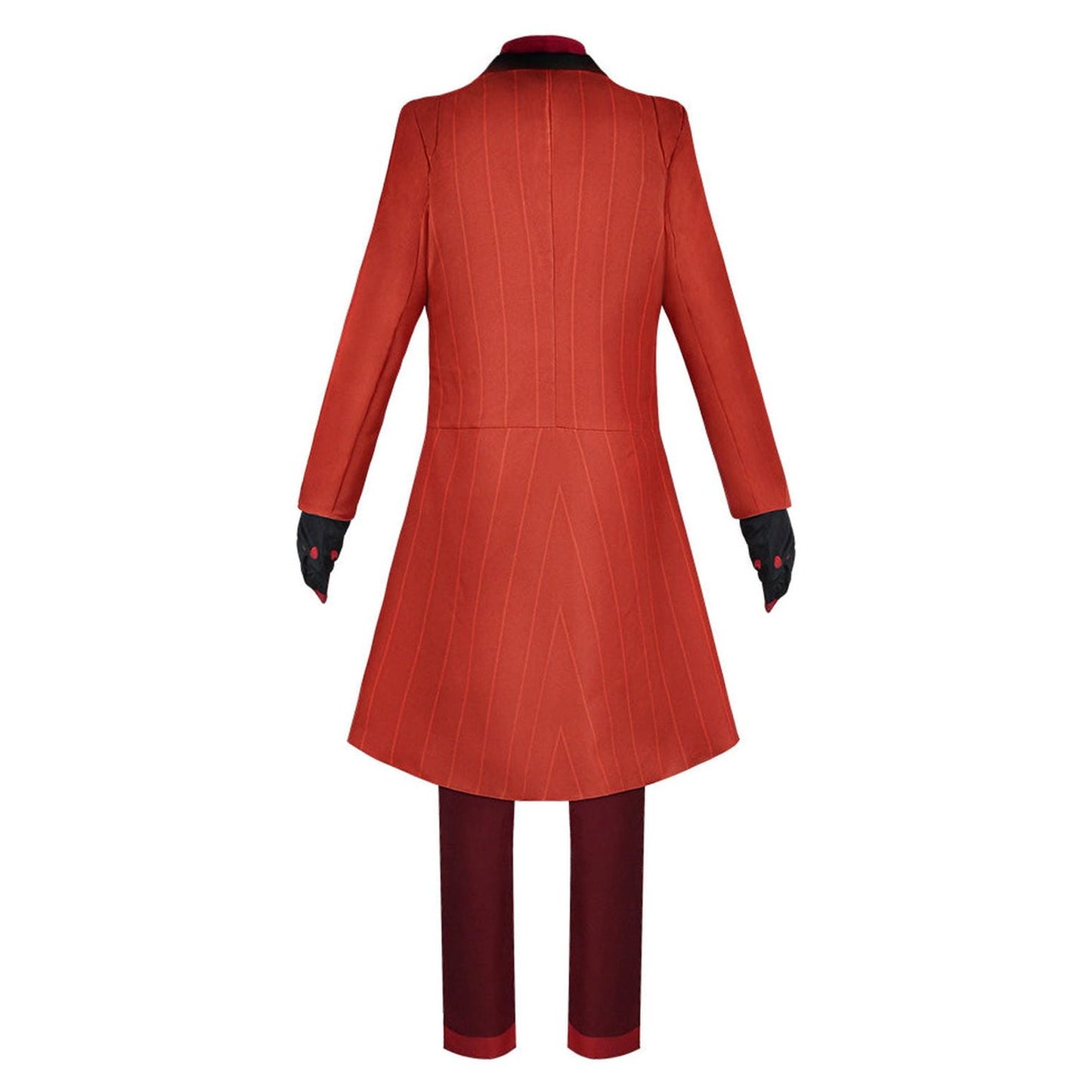 Vista trasera disfraz Alastor Hazbin Hotel abrigo rojo