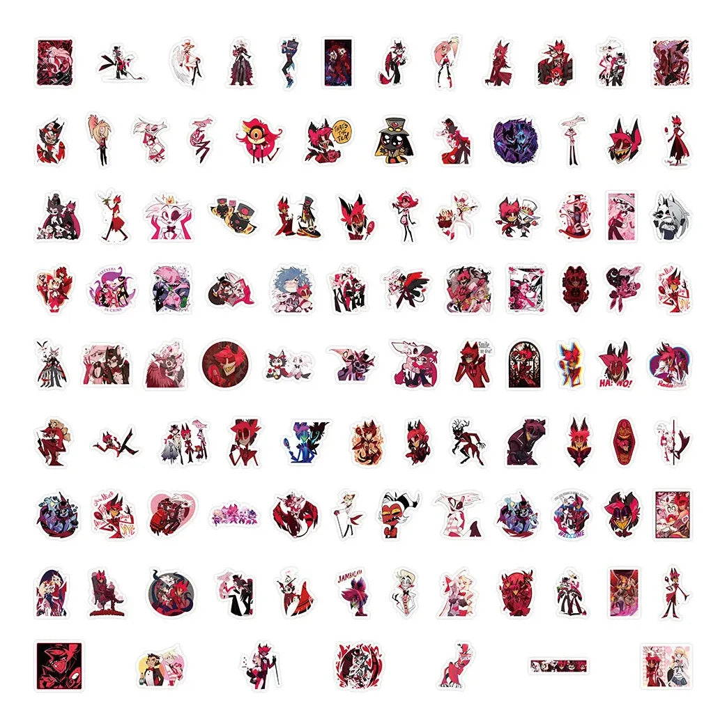 Set 100 Stickers Hazbin Hotel Alastor Pegatina