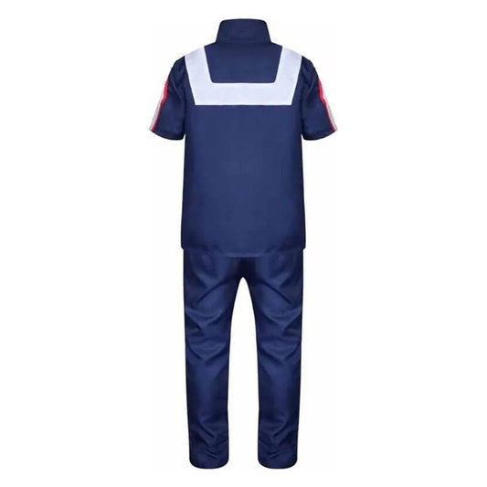 Vista trasera disfraz cosplay uniforme azul marino My Hero Academia