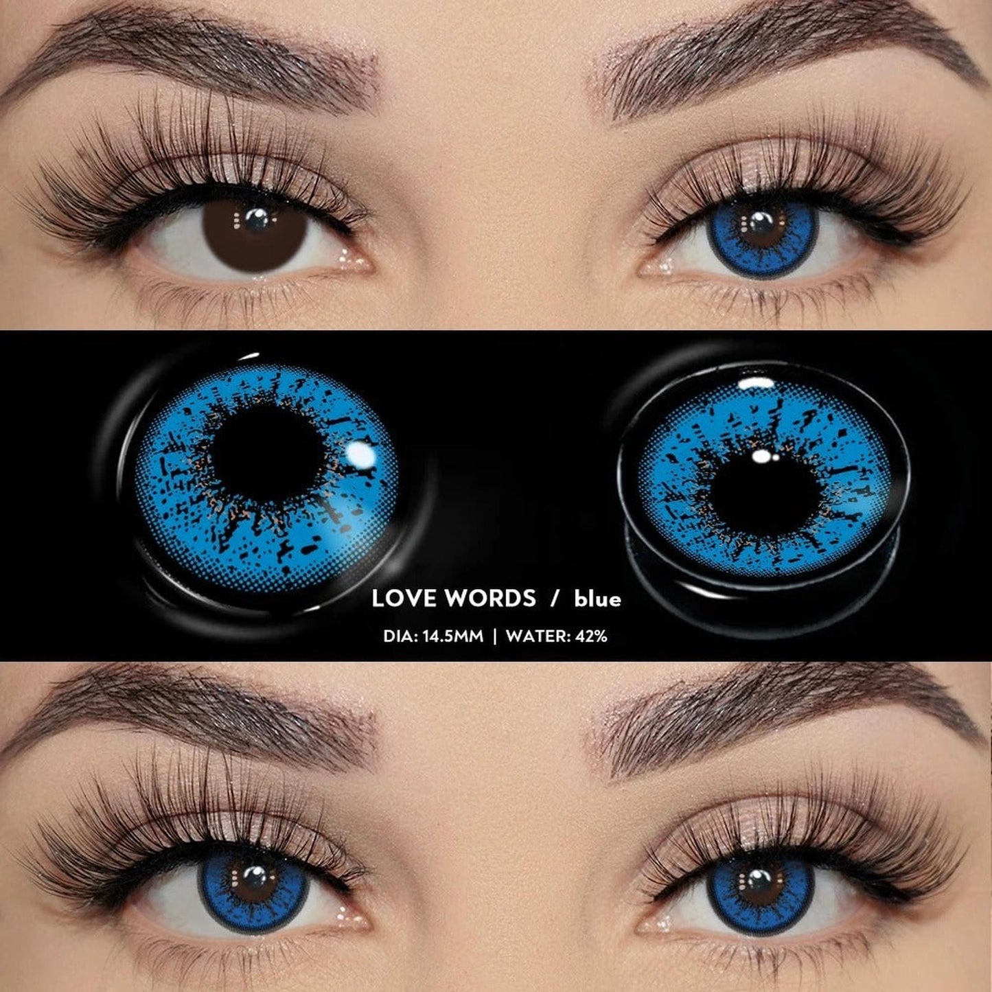 Lentes Contacto Azul Cosplay Anime Fantasía