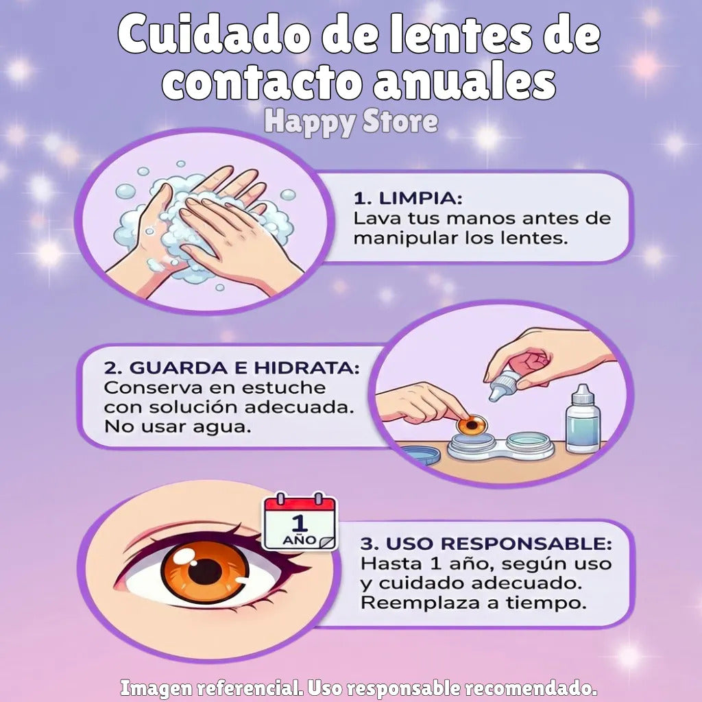 Lentes De Contacto Ojos Verdes Efecto Natural Anual