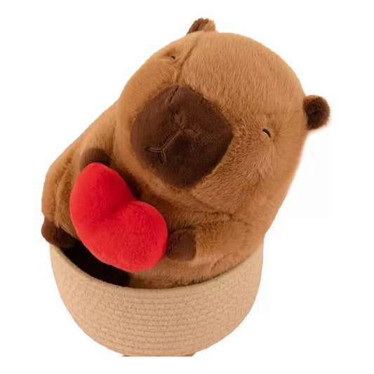 Peluche Capybara Con Corazón Capibara Regalo San Valentín