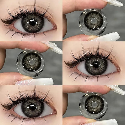 Lentes De Contacto Negros Color Efecto Natural Cosplay Anime