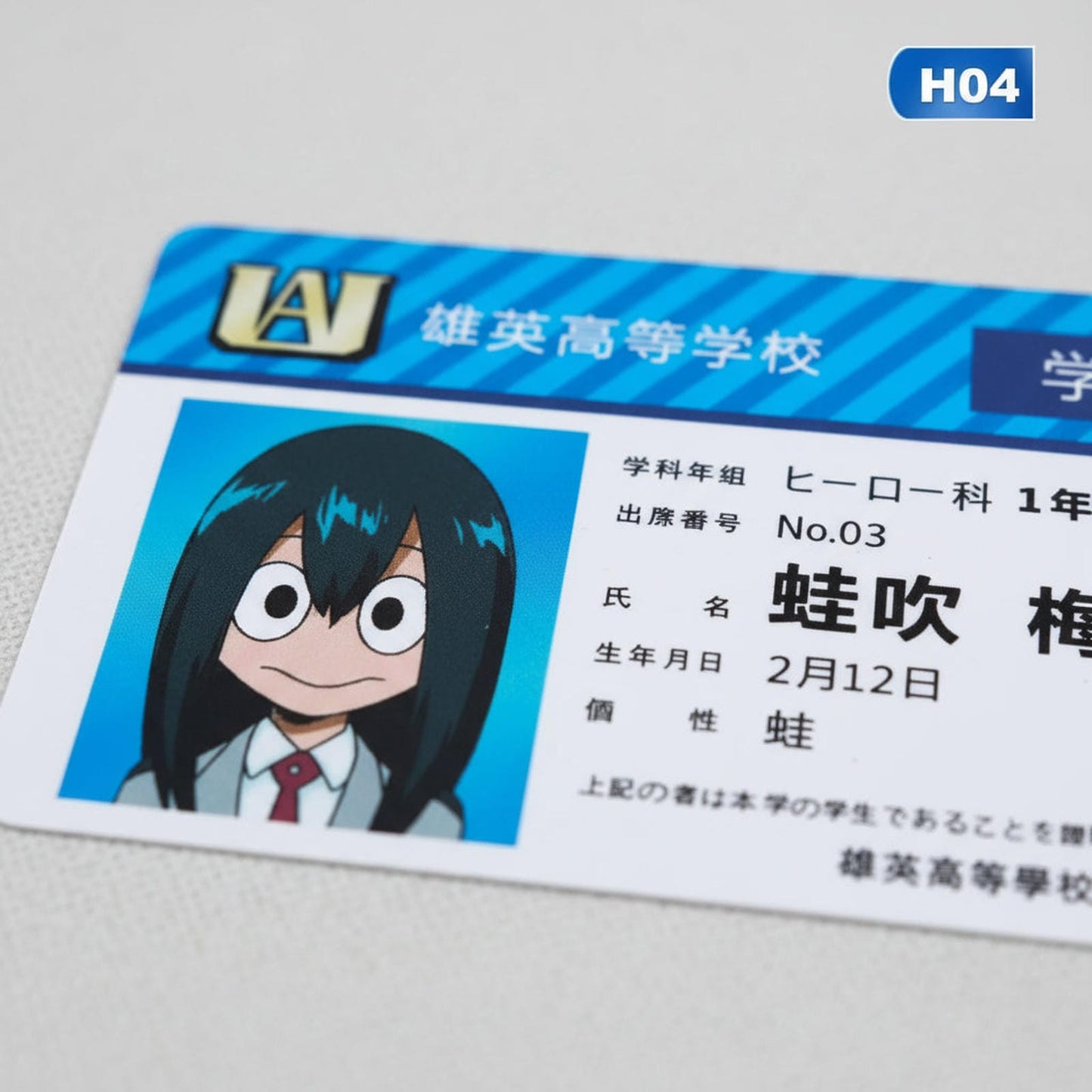 Tarjeta Estudiante UA - My Hero Academia Cosplay