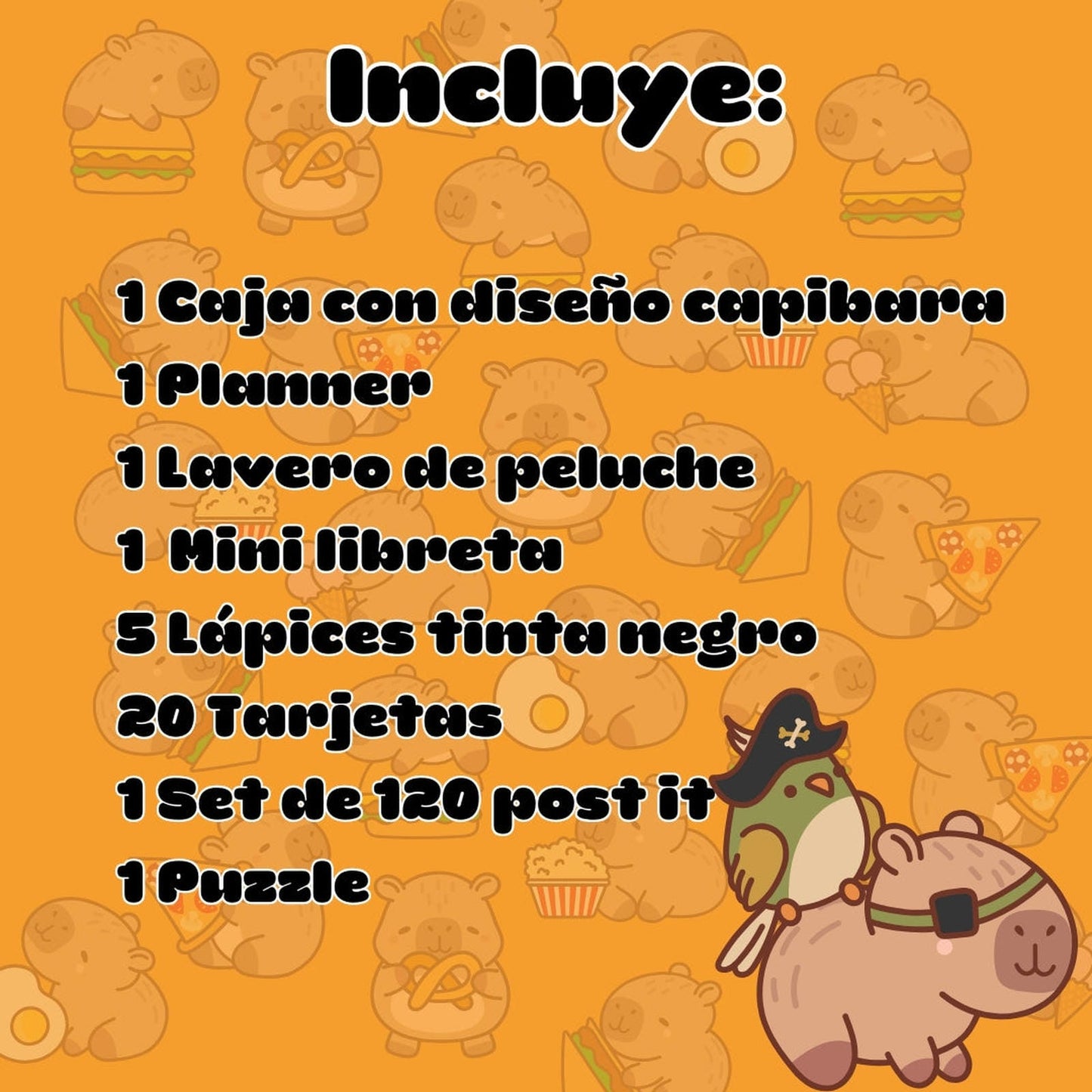 Caja Sorpresa Capybara Carpincho Kawaii Peluche Libreta Cute
