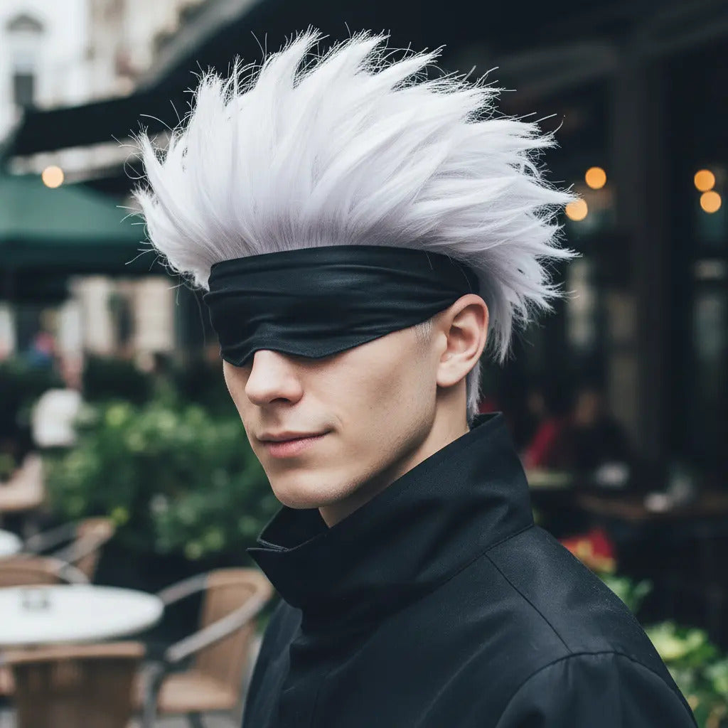 Peluca Satoru Gojo Cosplay Jujutsu Kaisen Anime Temporada 3