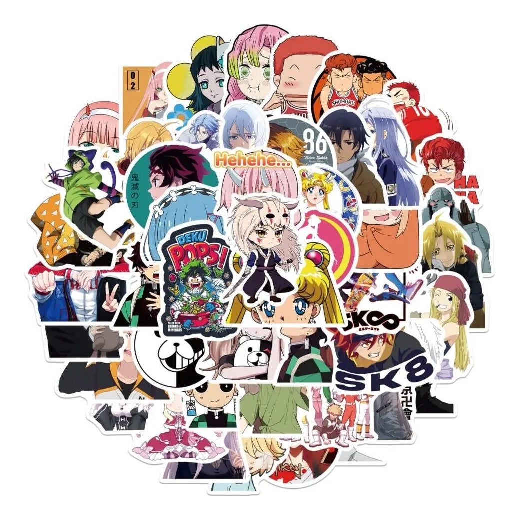 Set 100 Sticker Anime Surtidos