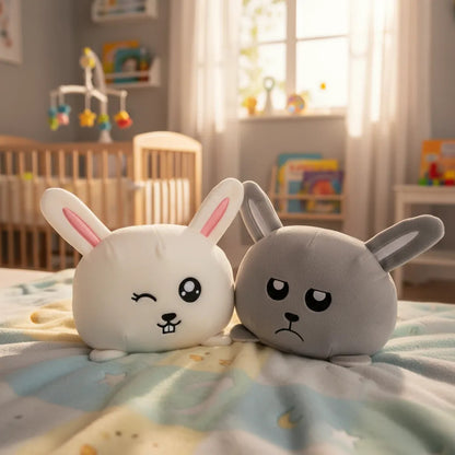 Peluche Conejo Reversible Feliz Triste Día Del Niño Regalo