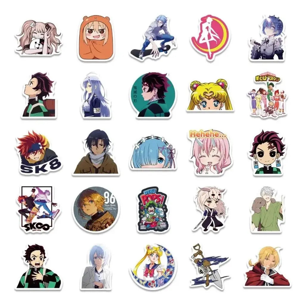 Set 100 Sticker Anime Surtidos