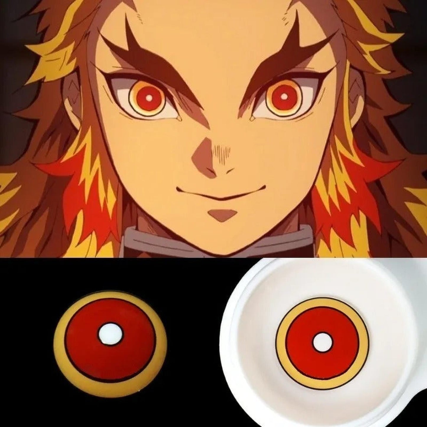Lentes De Contacto Rengoku Cosplay Anime Kimetsu No Yaiba