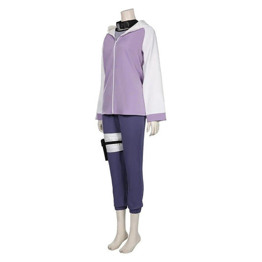 Disfraz Hinata Hyuga Naruto vista lateral maniquí con protector de frente