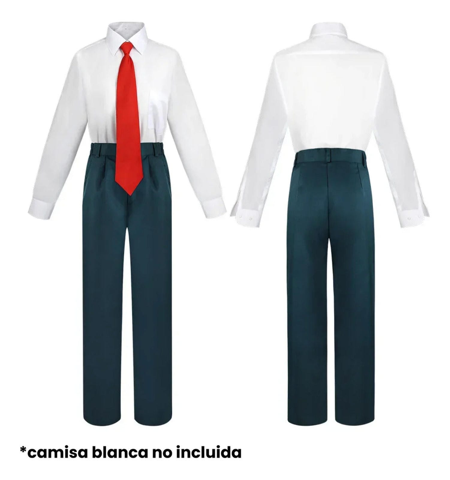 Pantalón azul marino y corbata roja disfraz UA My Hero Academia, camisa no incluida
