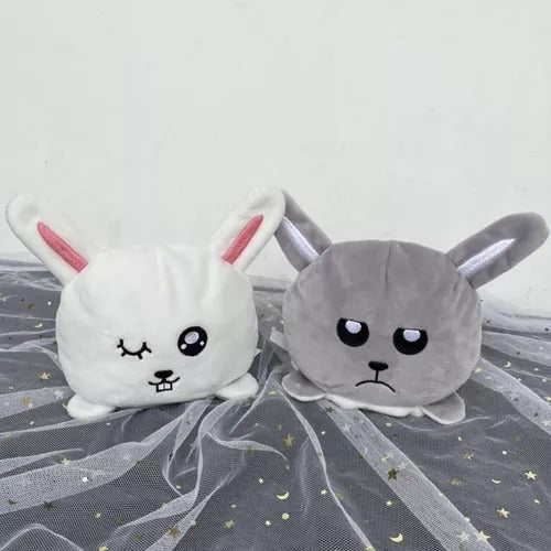 Peluche Conejo Reversible Feliz Triste Día Del Niño Regalo