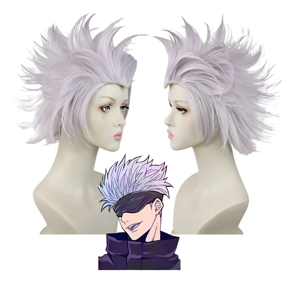 Peluca Satoru Gojo Cosplay Jujutsu Kaisen Anime Temporada 3