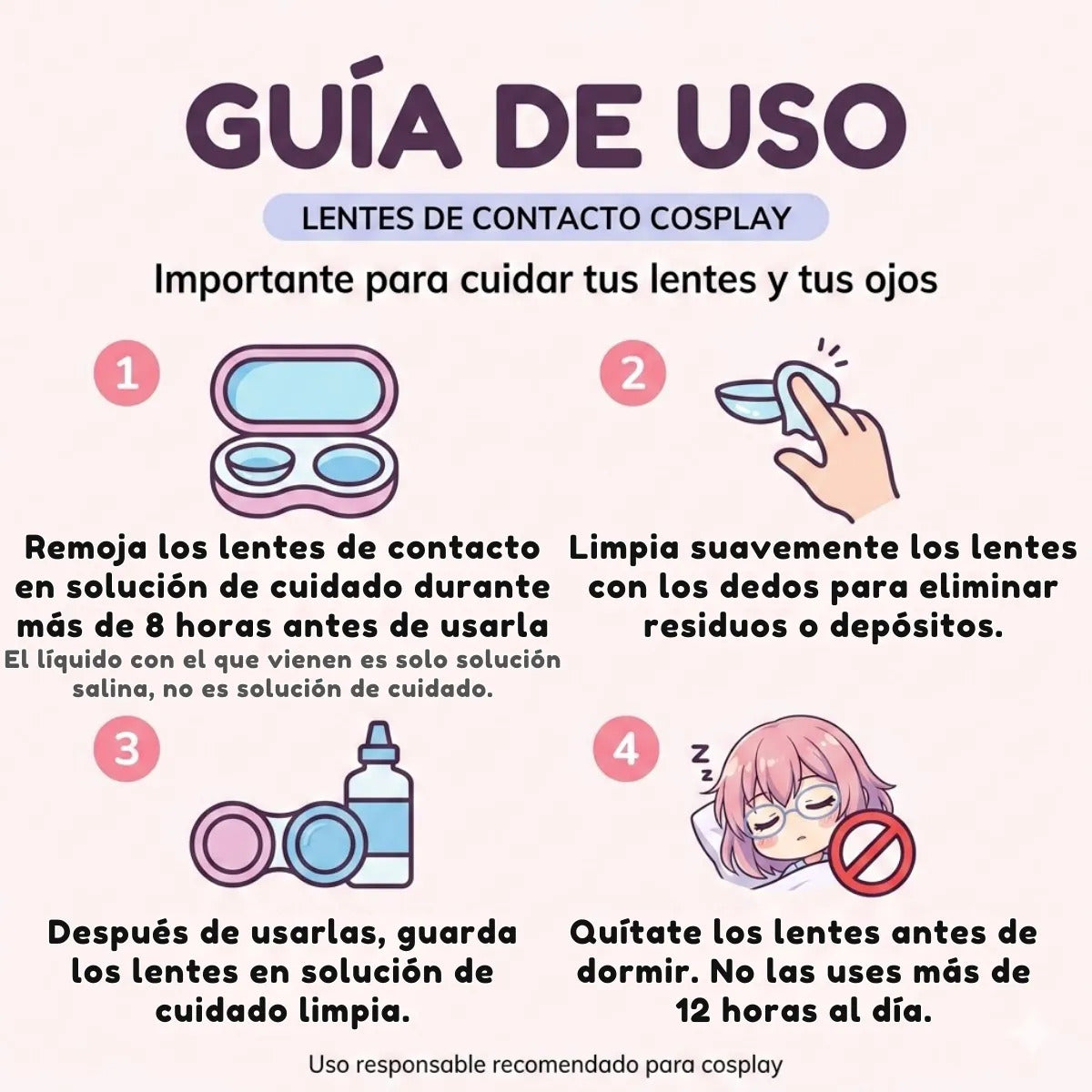 Lentes De Contacto Hinata Hyuga Byakugan Traslucido Cosplay