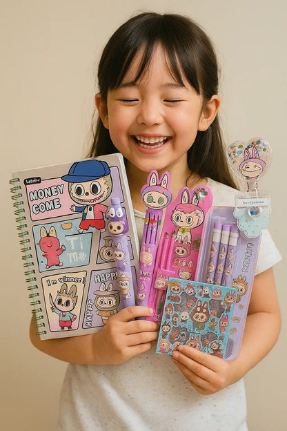 Pack Labubu Papelería Kawaii - Libreta + Stickers Escolar