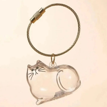 Llavero Gatito Transparente Guarda Pelo De Mascota Recuerdo