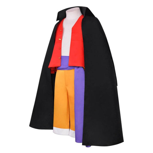 Disfraz completo Luffy One Piece chaleco rojo y pantalones amarillos