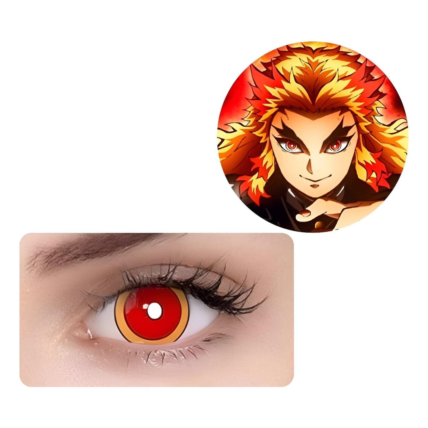 Lentes De Contacto Rengoku Cosplay Anime Kimetsu No Yaiba