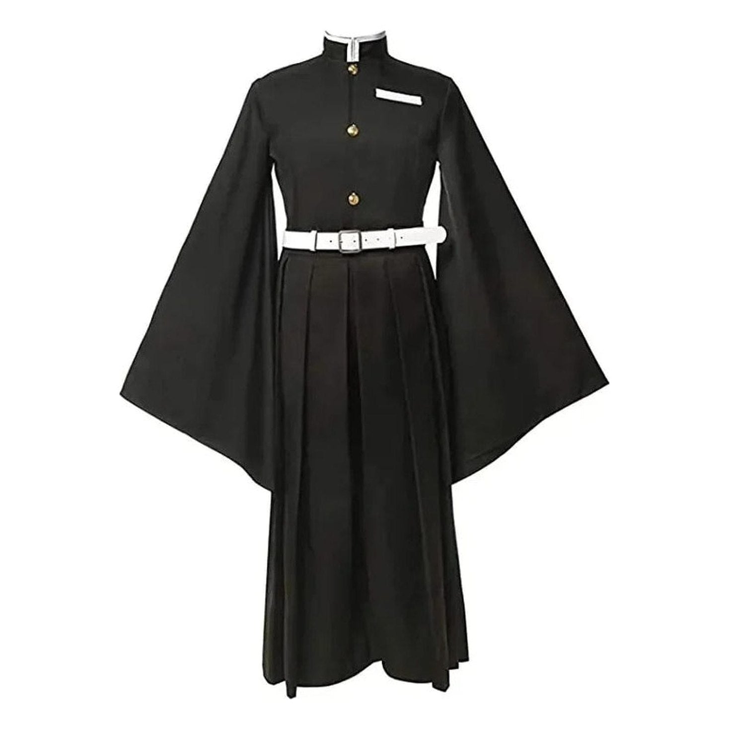 Traje completo Muichiro Tokito Demon Slayer cuello alto blanco y mangas anchas