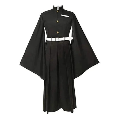 Traje completo Muichiro Tokito Demon Slayer cuello alto blanco y mangas anchas