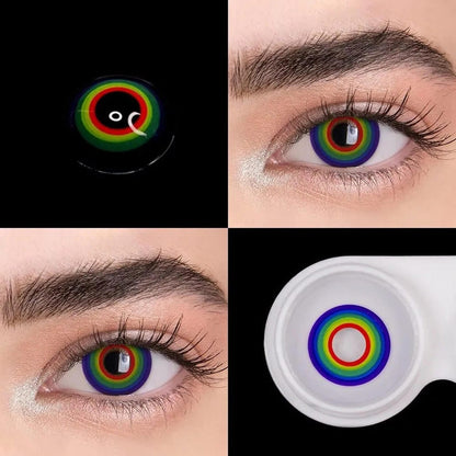 Lentes De Contacto Arcoíris Multicolor Cosplay Halloween