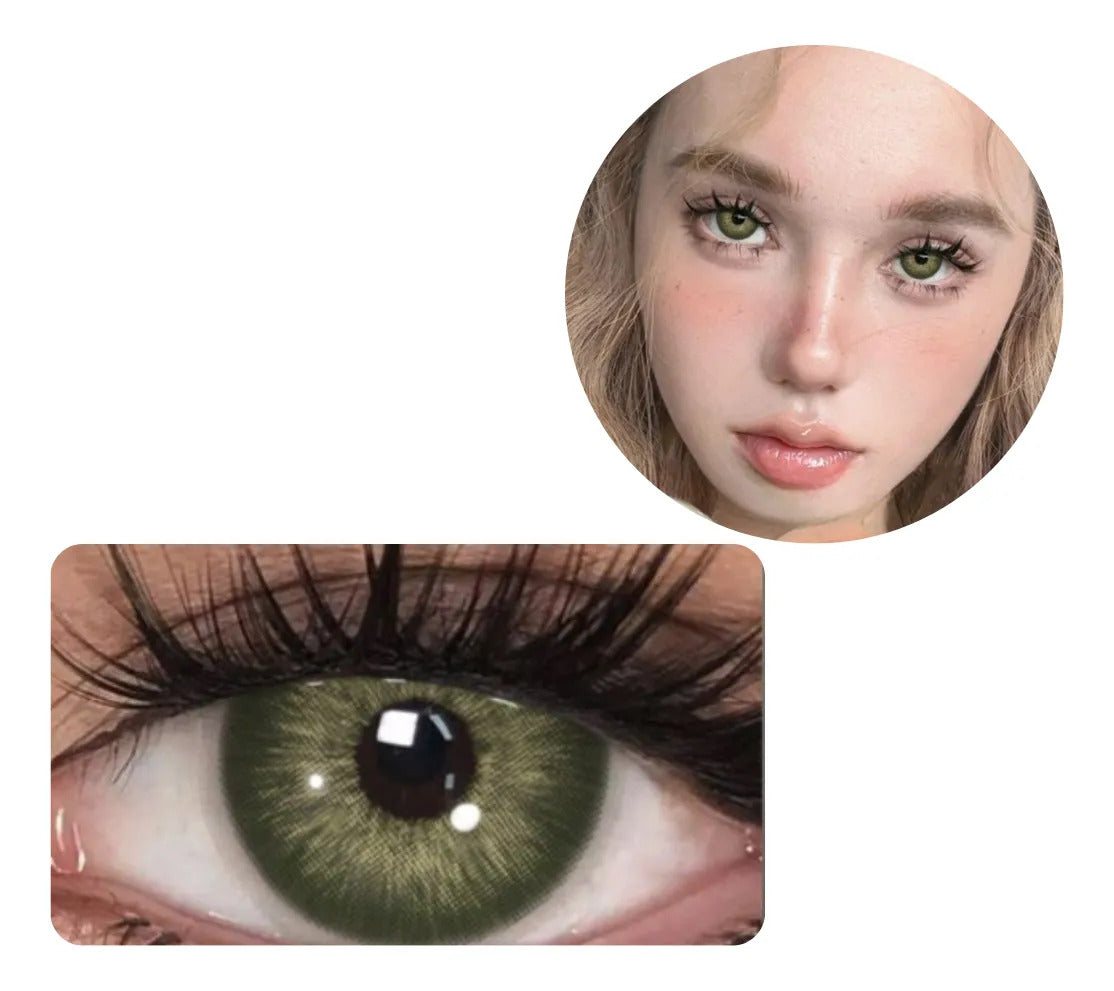 Lentes De Contacto Ojos Verdes Efecto Natural Anual