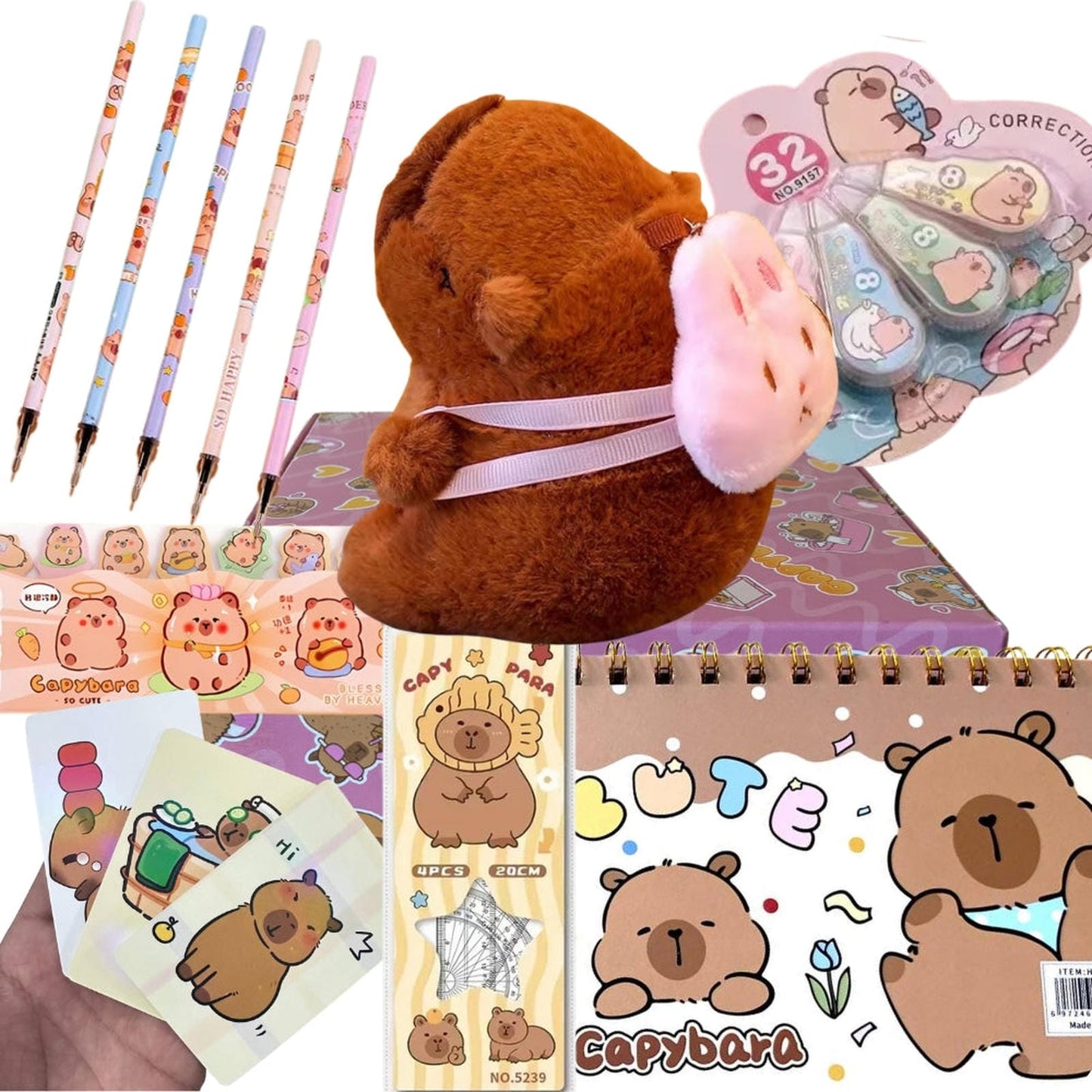 Caja Sorpresa Capybara Carpincho Kawaii Peluche Libreta Cute