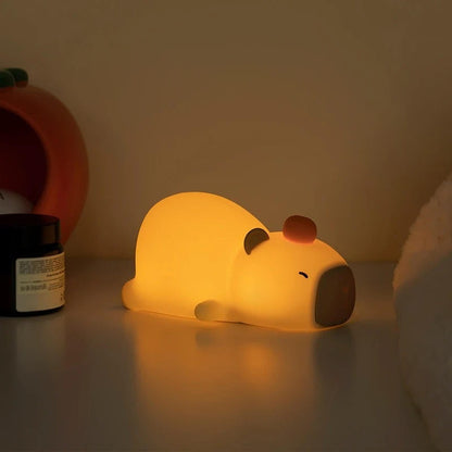 Lámpara Capybara Acostado Carpincho Led Usb Recargable