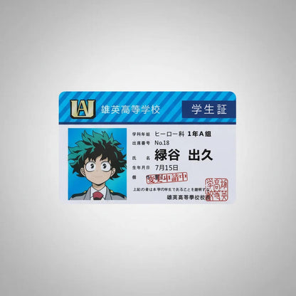 Tarjeta Estudiante UA - My Hero Academia Cosplay