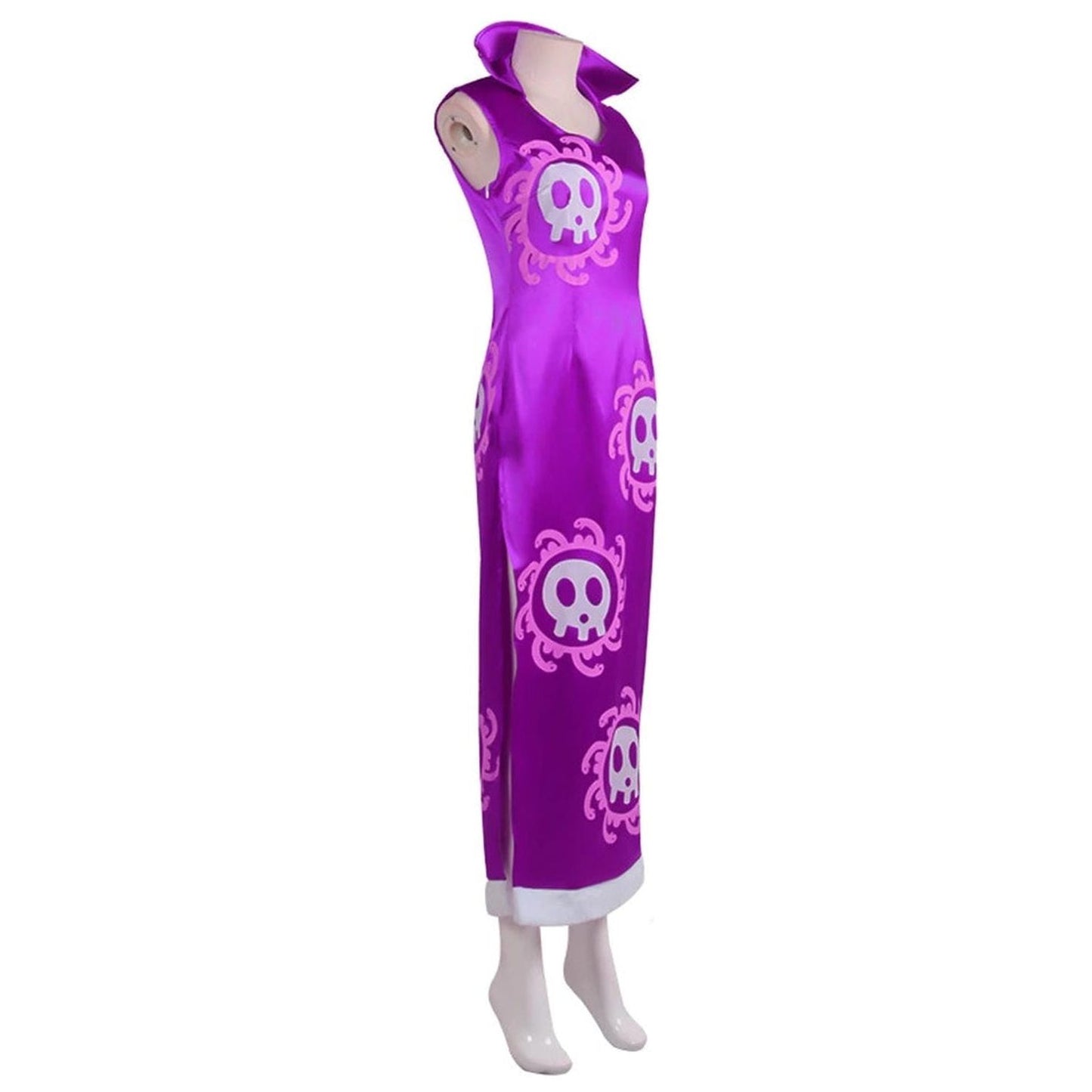 Traje cosplay Boa Hancock One Piece perfil derecho con bordes blancos