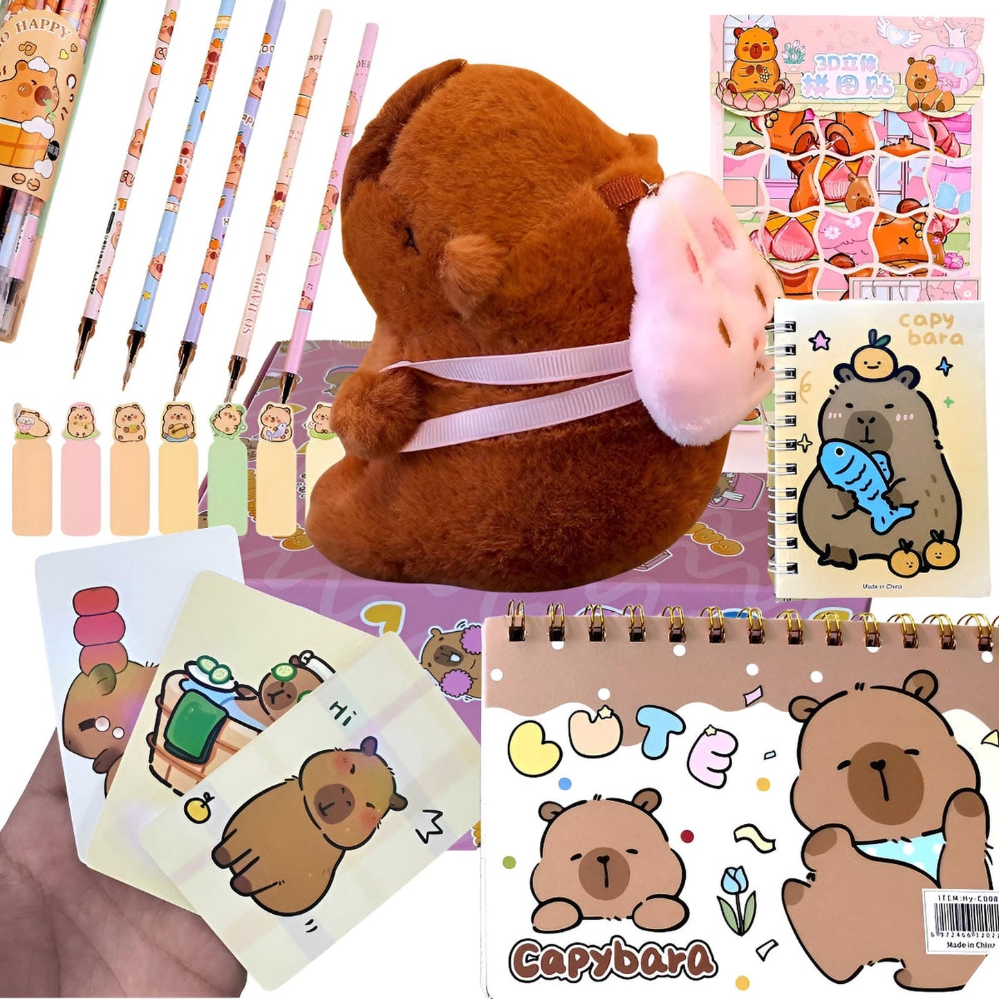 Caja Sorpresa Capybara Carpincho Kawaii Peluche Libreta Cute