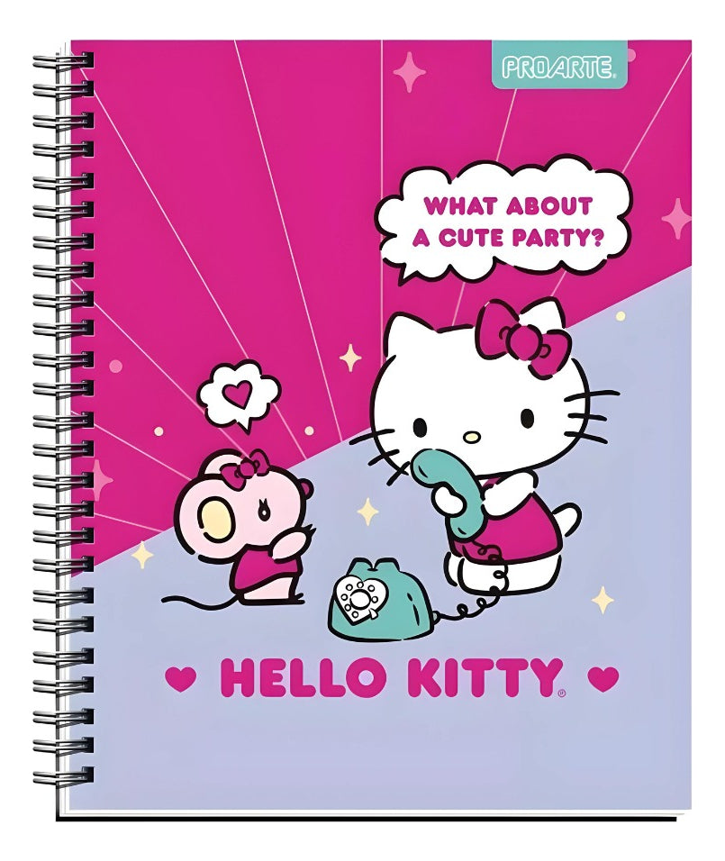 Pack 5 Cuadernos Hello Kitty Universitario Proarte 100h 7mm