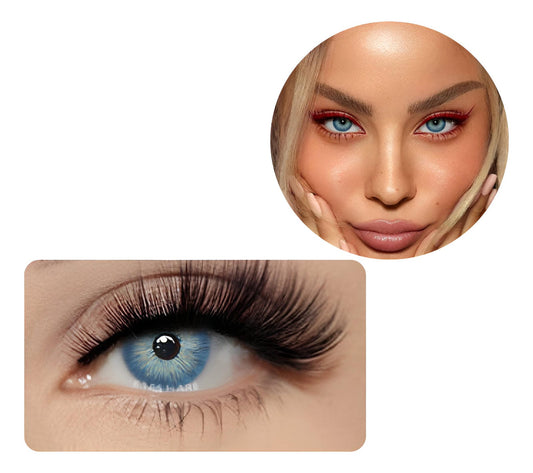 Lentes Color Azul Intenso Mirada Natural Y Atractiva