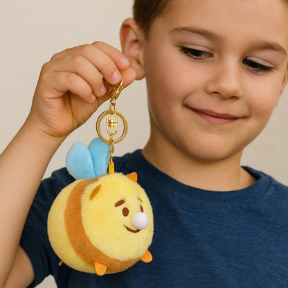 Llavero Peluche Abeja Kawaii Nariz Inflable Antiestrés