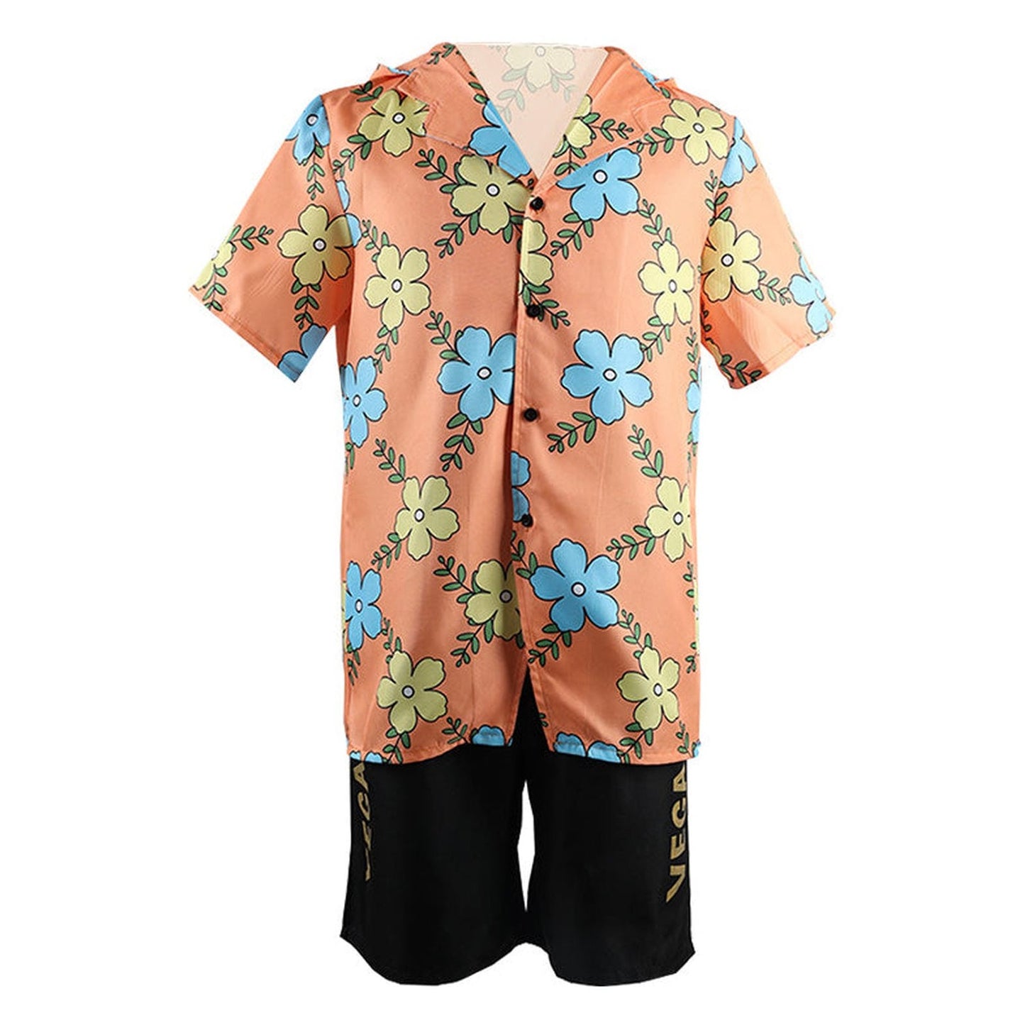 Disfraz cosplay Sanji Vinsmoke One Piece Egghead camisa naranja floral