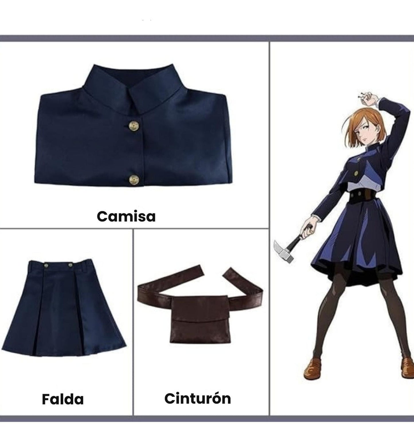 Cosplay Nobara Kugisaki Uniforme Anime Jujutsu Kaisen Disfraz