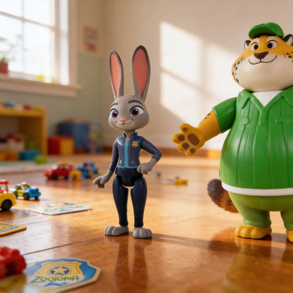 Set Figuras Zootopia 2 Judy Hopps Y Clawhauser 10cm
