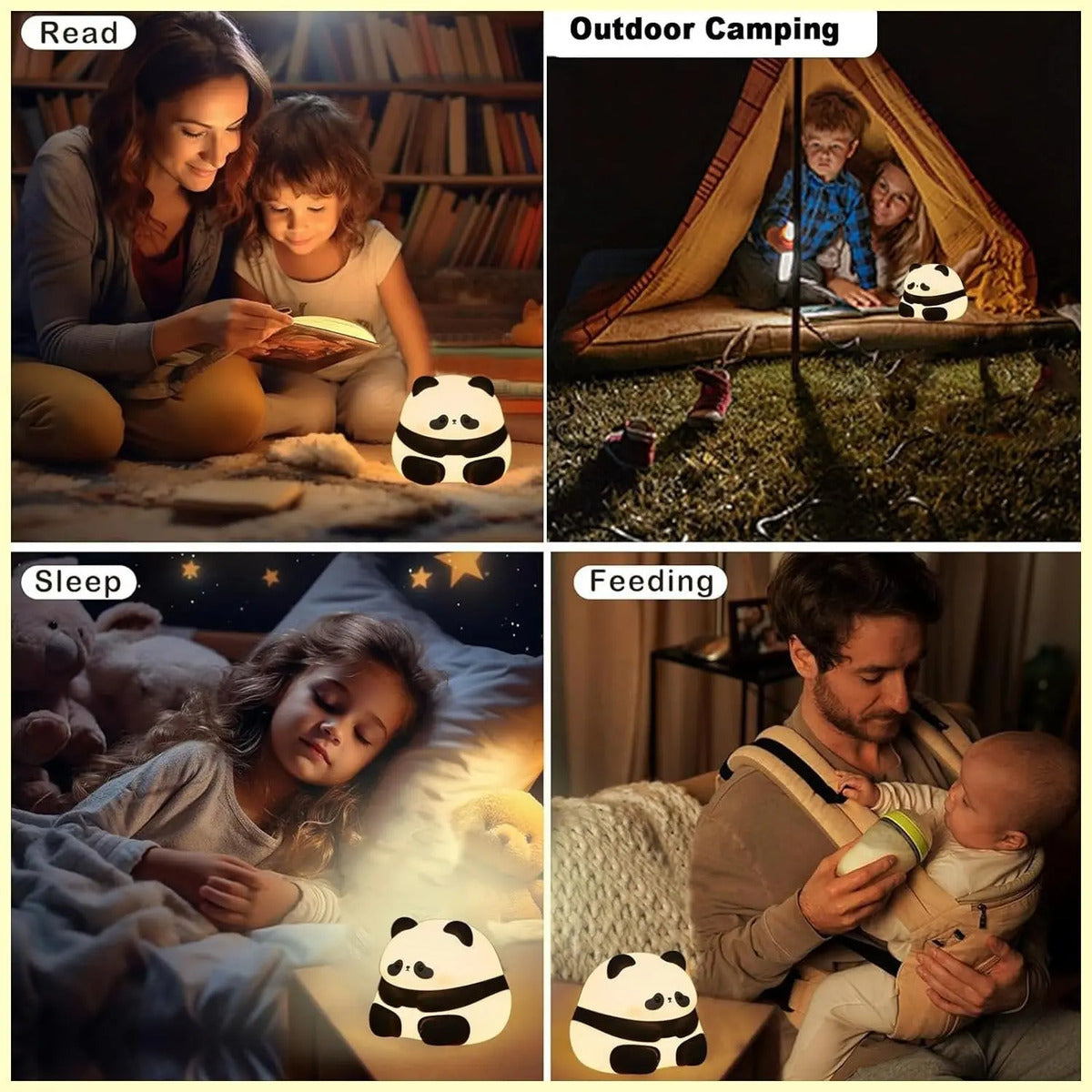 Lampara Kawai Panda Led Touch Regalo Día Del Niño