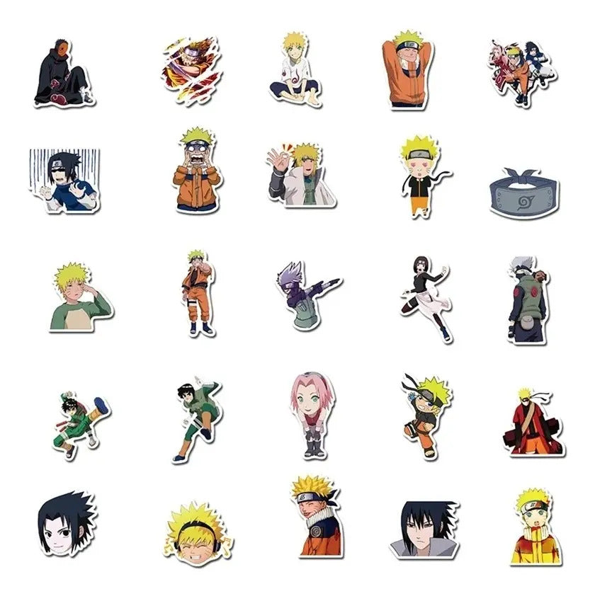 Set 50 Stickers Naruto Shippuden Anime Decorativo