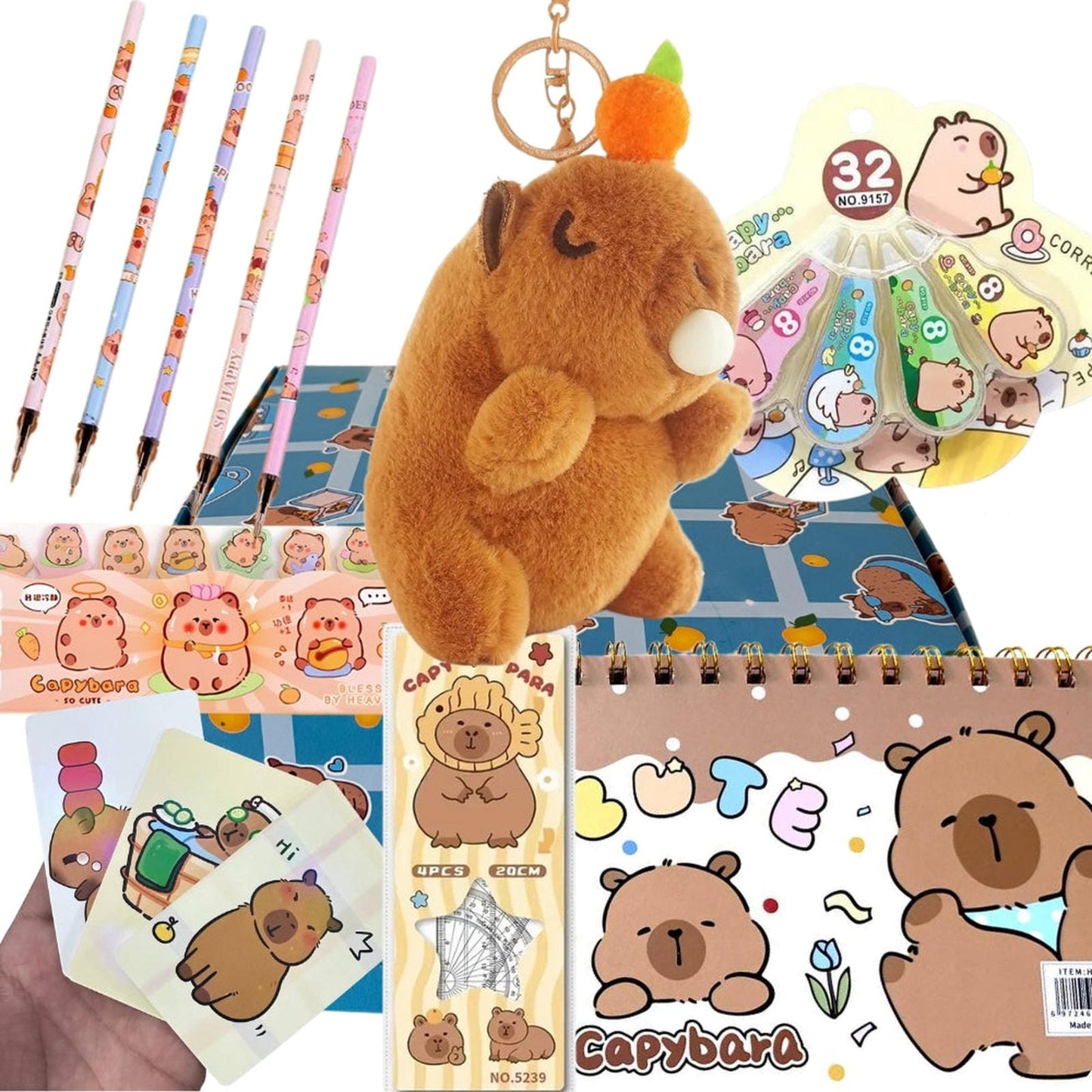 Caja Sorpresa Capybara Carpincho Kawaii Peluche Libreta Cute
