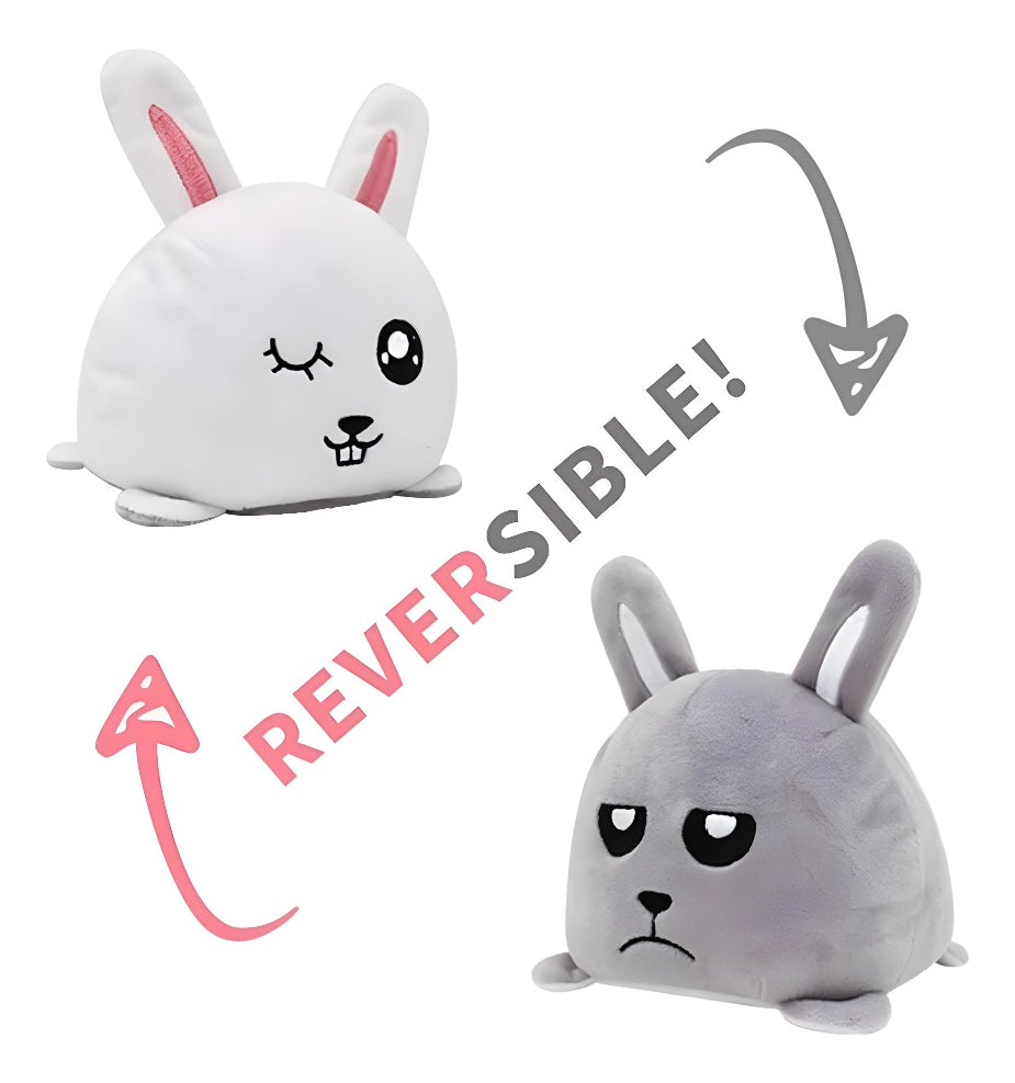 Peluche Conejo Reversible Feliz Triste Día Del Niño Regalo