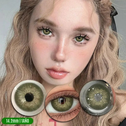 Lentes De Contacto Ojos Verdes Efecto Natural Anual