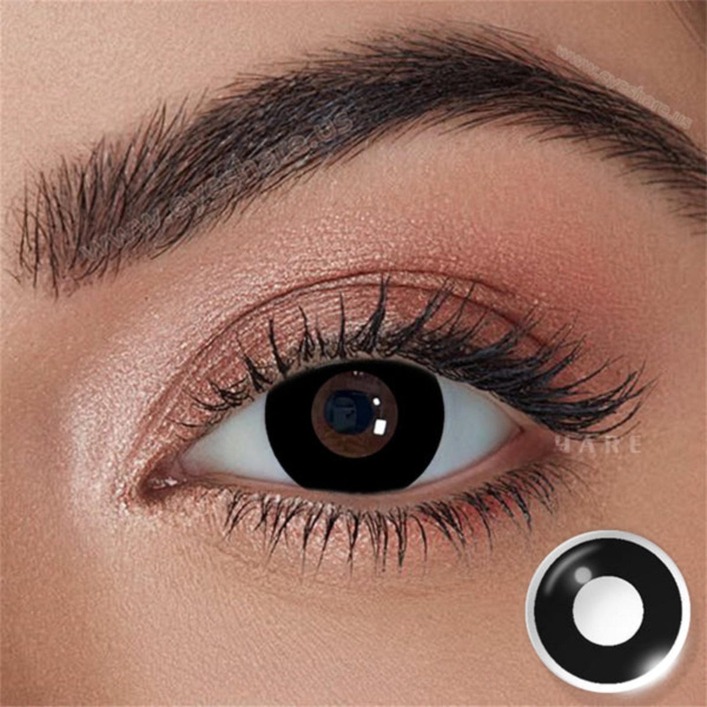 Lentes De Contacto Negros Cosplay Demonio Vampiro Halloween