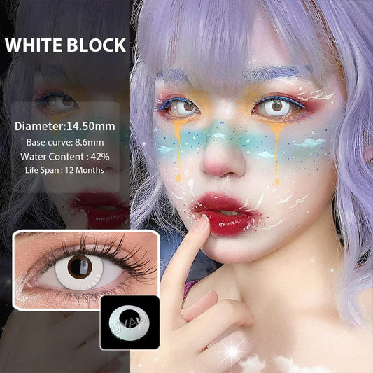 Lentes De Contacto Blancos Cosplay Zombie Demonio Byakugan