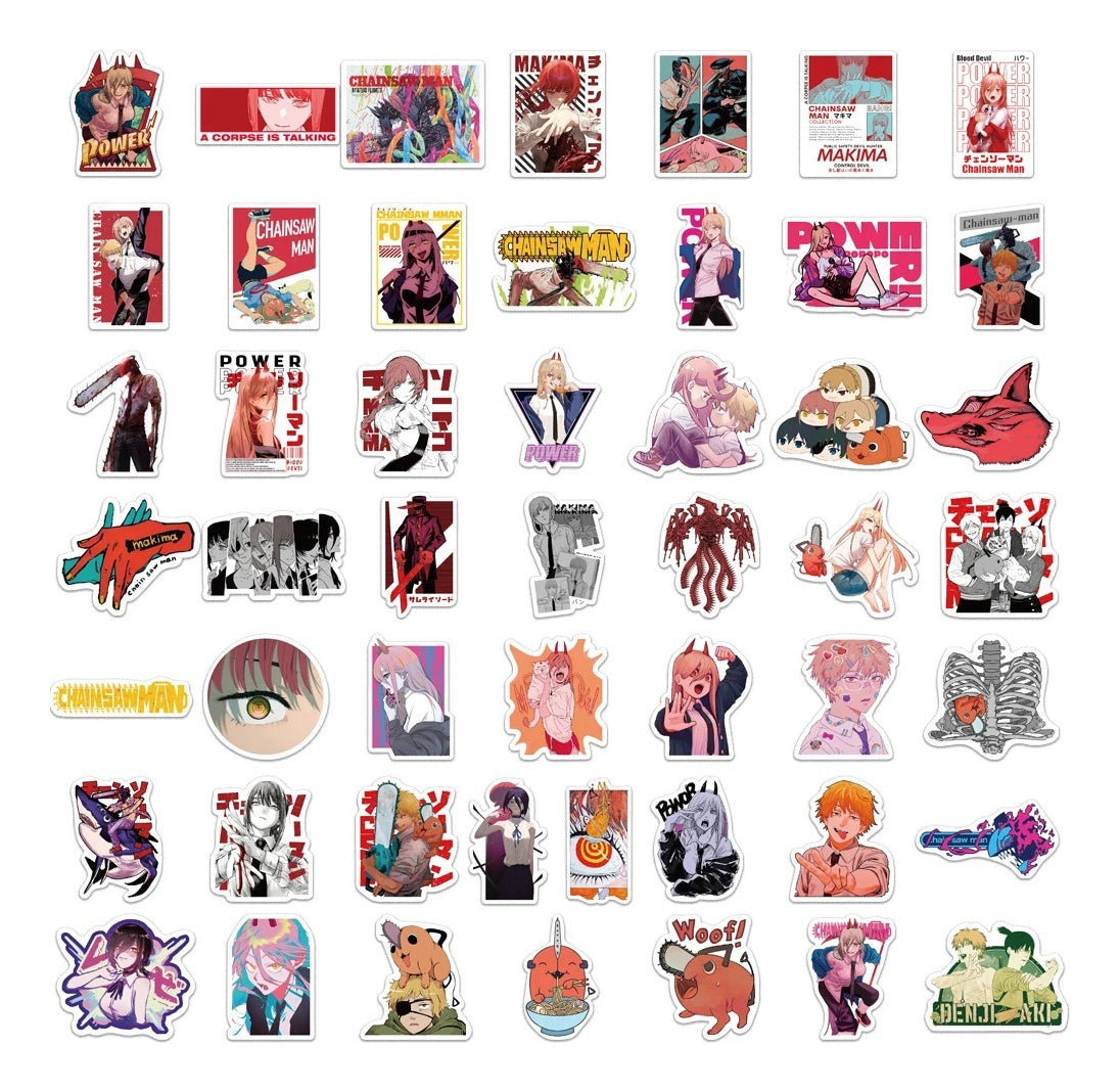 Pack 100 Stickers Chainsaw Man Anime Impermeables